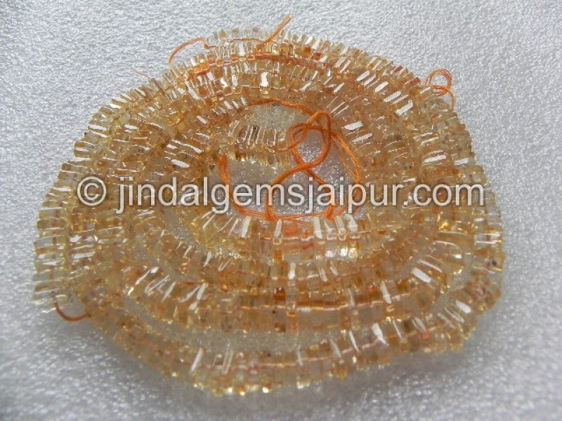 Citrine Plain Heishi Square Shape Beads